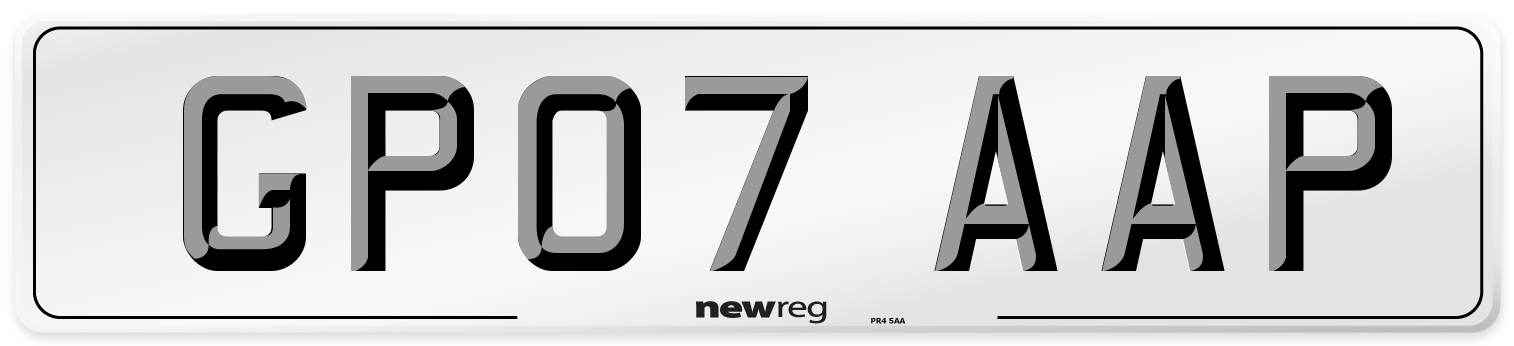 GP07 AAP Number Plate from New Reg